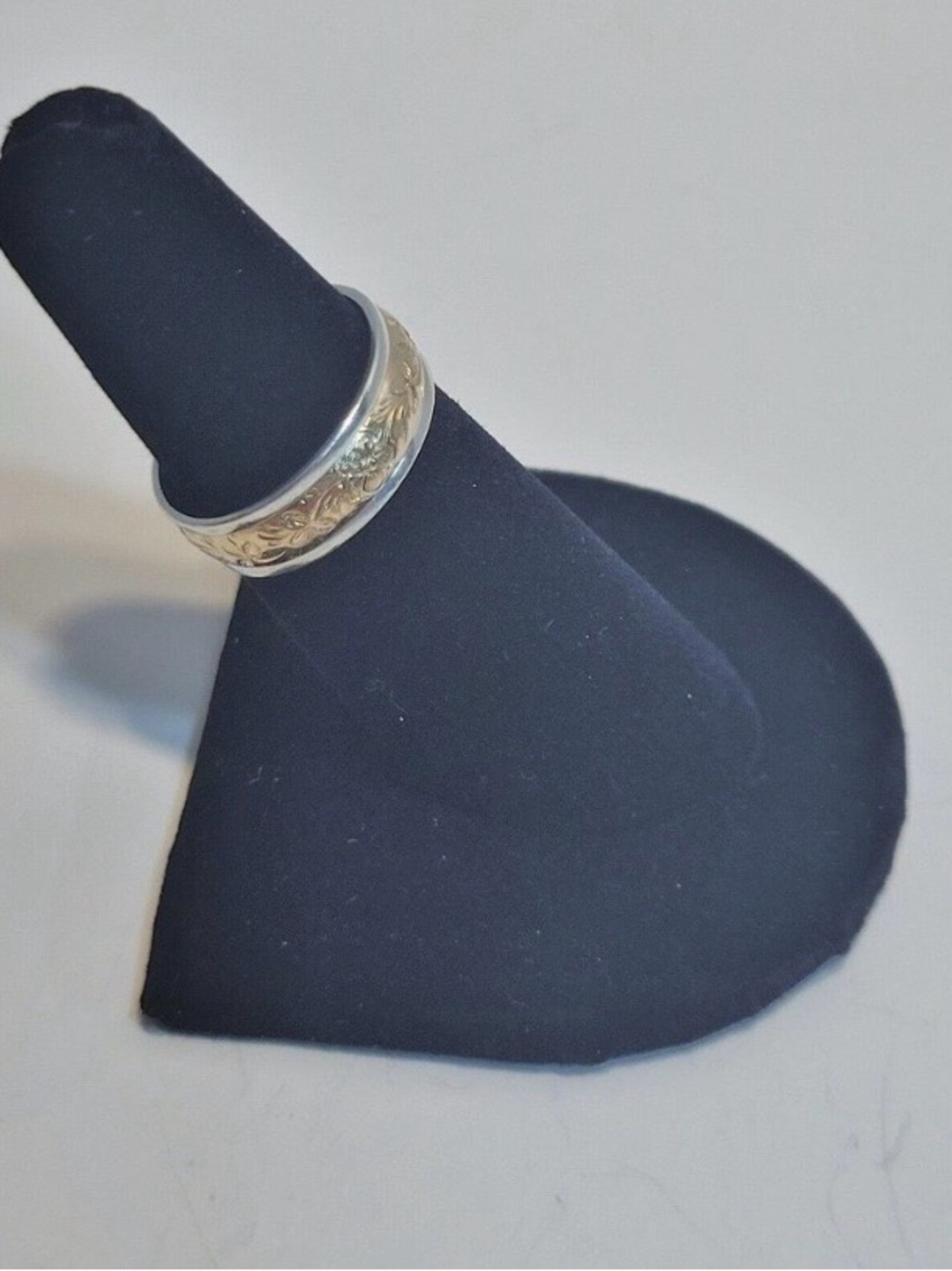 Women’s 14k Gold Filled Inlay/Sterling Silver floral band 🌟 - Picture 4 of 8
